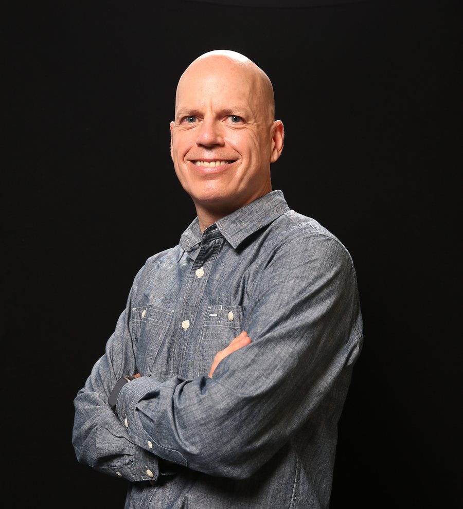 Stephen Burns, stage portrait on a black background
